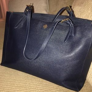 Tory Burch Navy York Buckle Tote